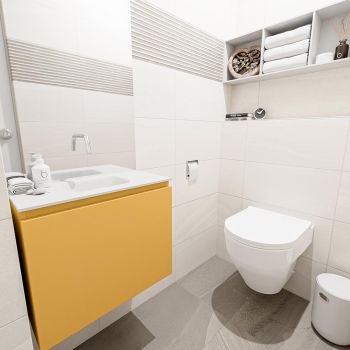 waschtisch set gäste wc OLAN 60 cm gelb FK75342556
