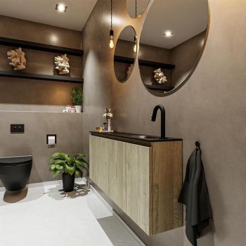 waschtisch set gäste wc TURE 120 cm light brown grey...