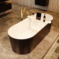badewanne mineralwerkstoff serie nobel 180 cm außen schwarz innen weiß matt 230 liter