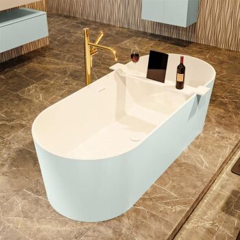 badewanne mineralwerkstoff serie nobel 180 cm außen minze innen weiß matt 230 liter