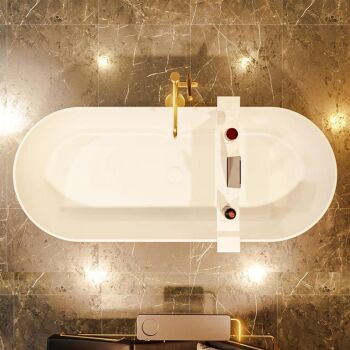 badewanne mineralwerkstoff serie nobel 180 cm außen rost innen weiß matt 230 liter