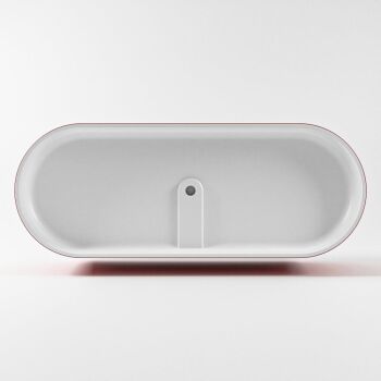 badewanne mineralwerkstoff serie nobel 180 cm außen rot innen weiß matt 230 liter