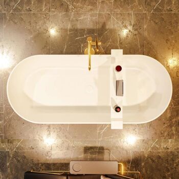 badewanne mineralwerkstoff serie nobel 180 cm außen gelb innen weiß matt 230 liter