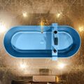badewanne mineralwerkstoff serie nobel 180 cm blau matt 230 liter