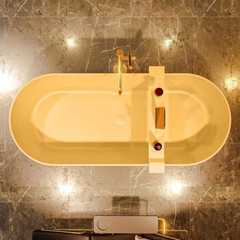 badewanne mineralwerkstoff serie nobel 180 cm gelb matt 230 liter