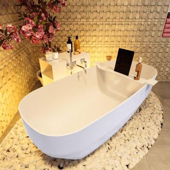 badewanne mineralwerkstoff serie stone 170 cm außen lavendel innen weiß matt 205 liter