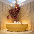 badewanne mineralwerkstoff serie stone 170 cm außen gelb innen weiß matt 205 liter