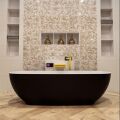 badewanne mineralwerkstoff serie rock 170 cm außen schwarz innen weiß matt 190 liter