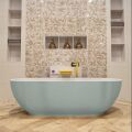 badewanne mineralwerkstoff serie rock 170 cm außen minze innen weiß matt 190 liter