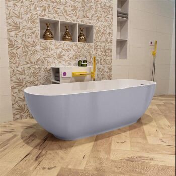 badewanne mineralwerkstoff serie rock 170 cm außen lavendel innen weiß matt 190 liter
