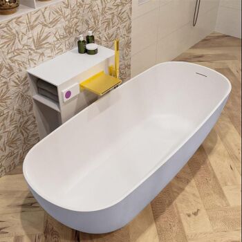 badewanne mineralwerkstoff serie rock 170 cm außen lavendel innen weiß matt 190 liter