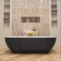 badewanne mineralwerkstoff serie rock 170 cm außen dunkelgrau innen weiß matt 190 liter