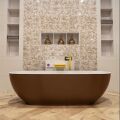 badewanne mineralwerkstoff serie rock 170 cm außen rost innen weiß matt 190 liter