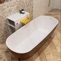 badewanne mineralwerkstoff serie rock 170 cm außen rost innen weiß matt 190 liter