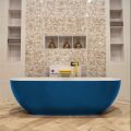 badewanne mineralwerkstoff serie rock 170 cm außen blau innen weiß matt 190 liter