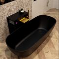 badewanne mineralwerkstoff serie rock 170 cm schwarz matt 190 liter