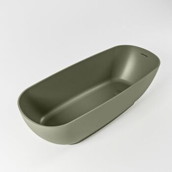 badewanne mineralwerkstoff serie rock 170 cm army grün matt 190 liter