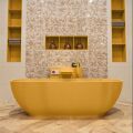 badewanne mineralwerkstoff serie rock 170 cm gelb matt 190 liter