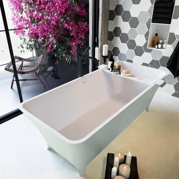 badewanne mineralwerkstoff serie lundy 170 cm außen minze innen weiß matt 201 liter