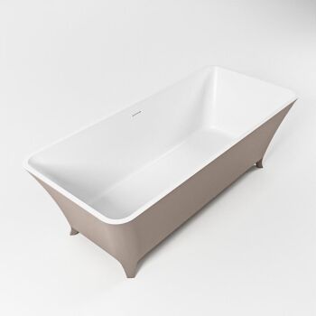 badewanne mineralwerkstoff serie lundy 170 cm außen taupe innen weiß matt 201 liter