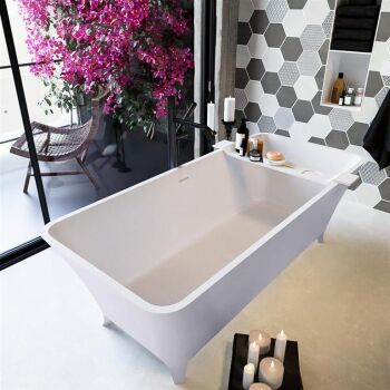 badewanne mineralwerkstoff serie lundy 170 cm außen lavendel innen weiß matt 201 liter