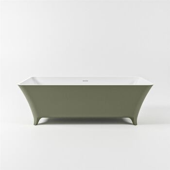 badewanne mineralwerkstoff serie lundy 170 cm außen army grün innen weiß matt 201 liter
