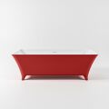 badewanne mineralwerkstoff serie lundy 170 cm außen rot innen weiß matt 201 liter