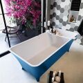 badewanne mineralwerkstoff serie lundy 170 cm außen blau innen weiß matt 201 liter