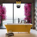 badewanne mineralwerkstoff serie lundy 170 cm außen gelb innen weiß matt 201 liter