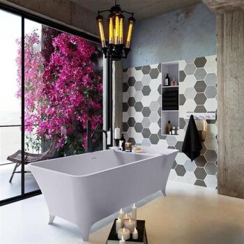 badewanne mineralwerkstoff serie lundy 170 cm lavendel matt 201 liter