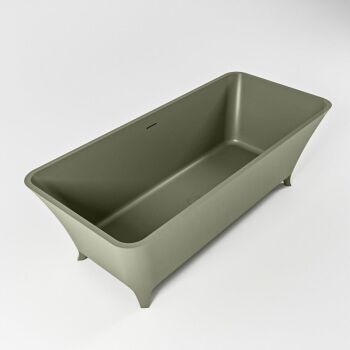 badewanne mineralwerkstoff serie lundy 170 cm army grün matt 201 liter