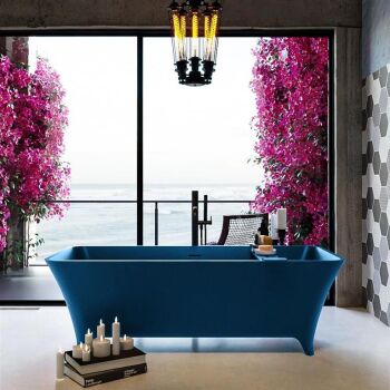 badewanne mineralwerkstoff serie lundy 170 cm blau matt...