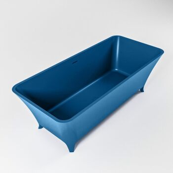 badewanne mineralwerkstoff serie lundy 170 cm blau matt 201 liter