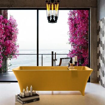 badewanne mineralwerkstoff serie lundy 170 cm gelb matt...