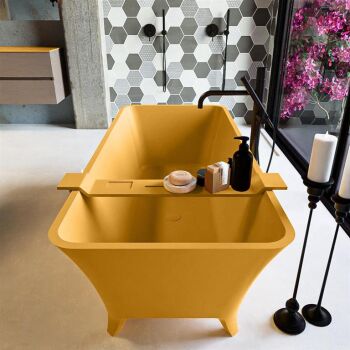 badewanne mineralwerkstoff serie lundy 170 cm gelb matt 201 liter