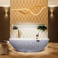 badewanne mineralwerkstoff serie holm 180 cm außen lavendel innen weiß matt 180 liter