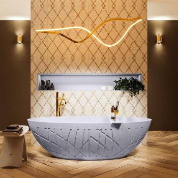 badewanne mineralwerkstoff serie holm 180 cm lavendel...