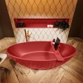 badewanne mineralwerkstoff serie holm 180 cm rot matt 180 liter