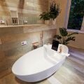 badewanne mineralwerkstoff serie float 170 cm außen lavendel innen weiß matt 190 liter