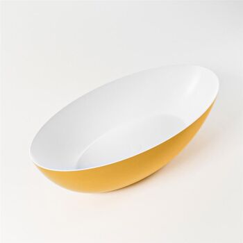 badewanne mineralwerkstoff serie float 170 cm außen gelb innen weiß matt 190 liter