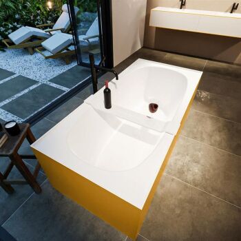 badewanne mineralwerkstoff serie freeze 180 cm außen gelb innen weiß matt 190 liter