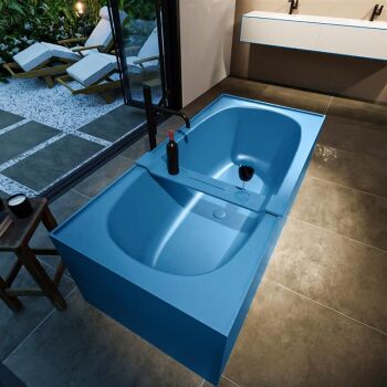 badewanne mineralwerkstoff serie freeze 180 cm blau matt 190 liter