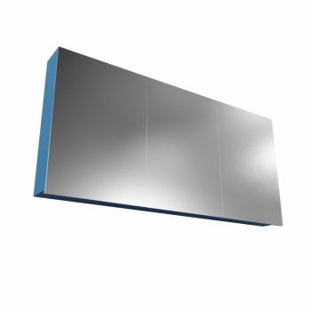 CUBB spiegelschrank 150x70x16cm farbe blau mit 3 türen