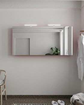 CUBB spiegelschrank 150x70x16cm farbe rot mit 3 türen