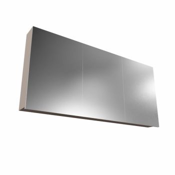 CUBB spiegelschrank 150x70x16cm farbe taupe mit 3 türen