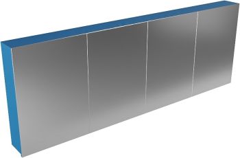 CUBB spiegelschrank 200x70x16cm farbe blau mit 4 türen