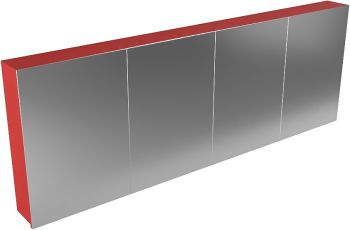 CUBB spiegelschrank 200x70x16cm farbe rot mit 4 t&uuml;ren