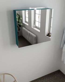 CUBB spiegelschrank 80x70x16cm farbe ozeanblau mit 2 türen