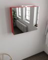 CUBB spiegelschrank 80x70x16cm farbe rot mit 2 türen