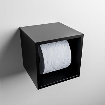 toilettenpapierhalter solid surface würfel schwarz